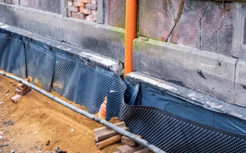 Prace przy starych fundamentach z kamienia: folia kubełkowa i drenaż to klucz do tego, jak wzmocnić stare fundamenty z kamienia.
