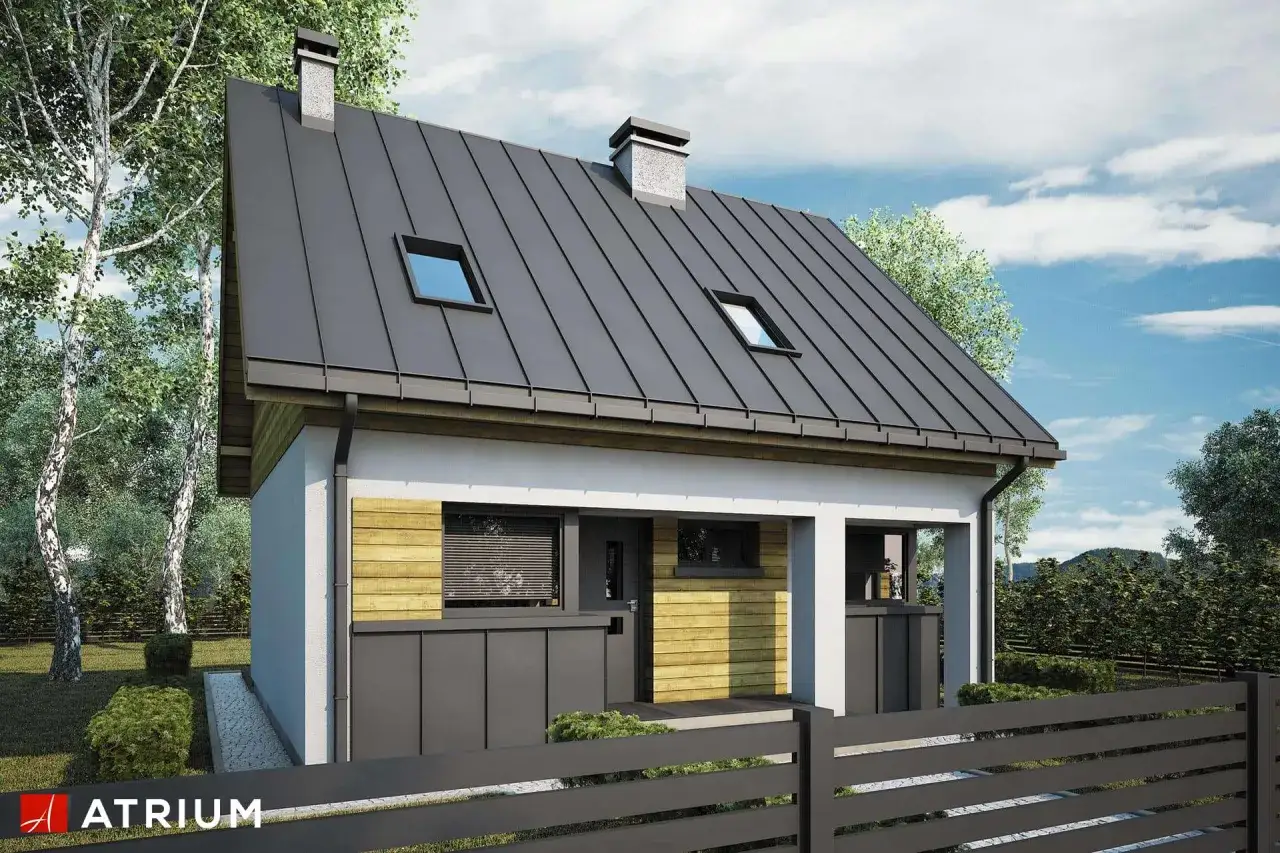 Nowoczesny dom z drewnianymi elementami, idealny dla rodziny. Sprawdź nasze projekty dom&oacute;w do 70 m&sup2;.