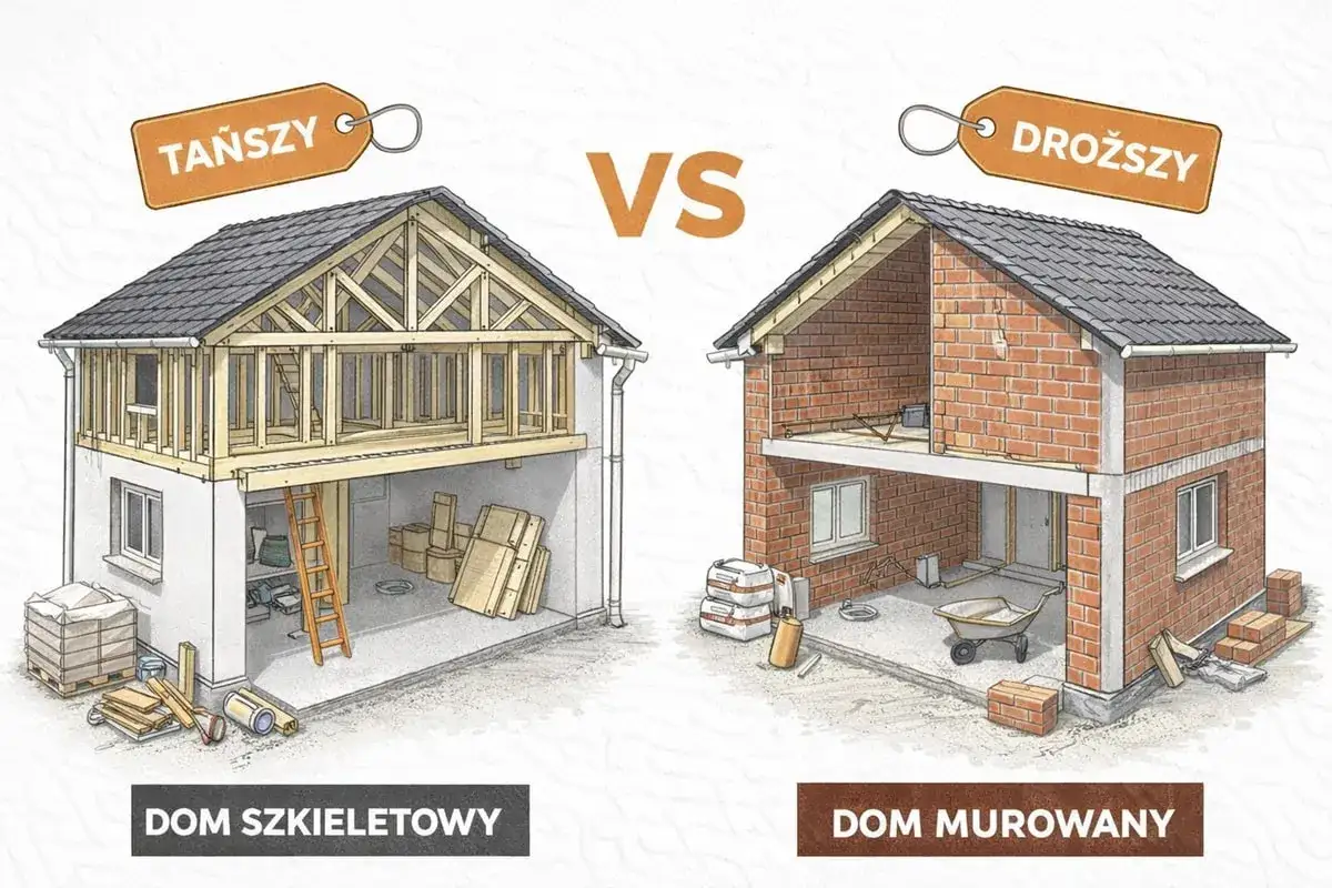 Porównanie domów: szkieletowy (tańszy) vs murowany (droższy). Zastanawiasz się, ile kosztują fundamenty pod każdy z nich?